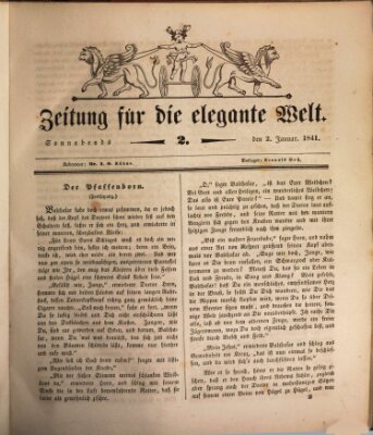 Zeitung für die elegante Welt Samstag 2. Januar 1841