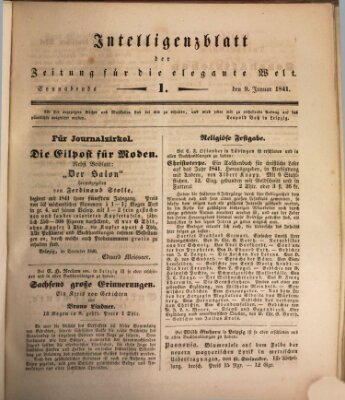 Zeitung für die elegante Welt Samstag 9. Januar 1841