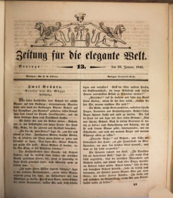 Zeitung für die elegante Welt Montag 18. Januar 1841