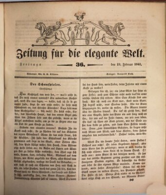 Zeitung für die elegante Welt Freitag 19. Februar 1841