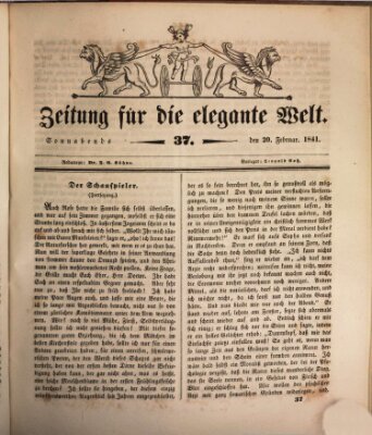 Zeitung für die elegante Welt Samstag 20. Februar 1841