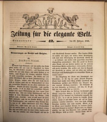 Zeitung für die elegante Welt Samstag 27. Februar 1841