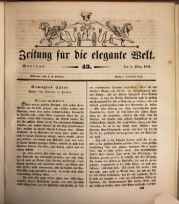 Zeitung für die elegante Welt Montag 1. März 1841