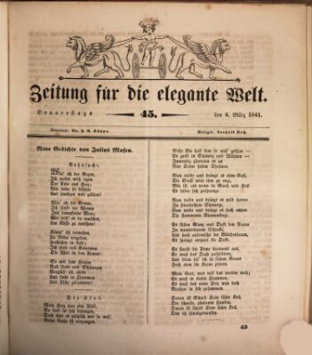 Zeitung für die elegante Welt Donnerstag 4. März 1841