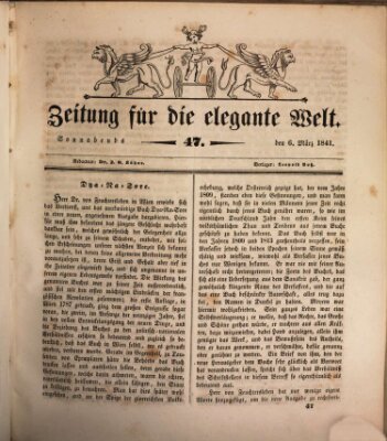 Zeitung für die elegante Welt Samstag 6. März 1841