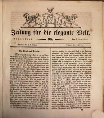 Zeitung für die elegante Welt Donnerstag 1. April 1841