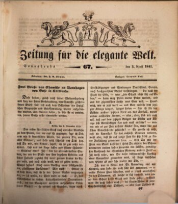 Zeitung für die elegante Welt Samstag 3. April 1841