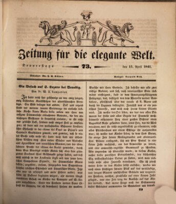 Zeitung für die elegante Welt Donnerstag 15. April 1841