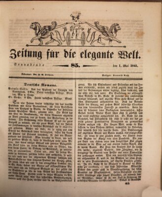 Zeitung für die elegante Welt Samstag 1. Mai 1841