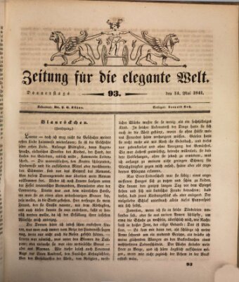 Zeitung für die elegante Welt Donnerstag 13. Mai 1841