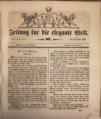 Zeitung für die elegante Welt Dienstag 18. Mai 1841