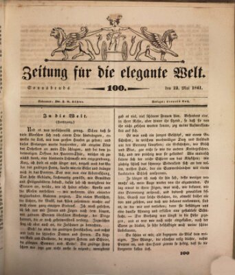 Zeitung für die elegante Welt Samstag 22. Mai 1841