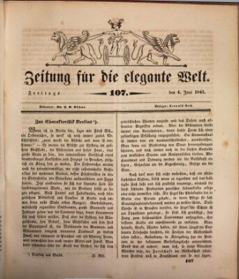 Zeitung für die elegante Welt Freitag 4. Juni 1841