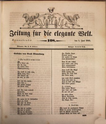 Zeitung für die elegante Welt Samstag 5. Juni 1841