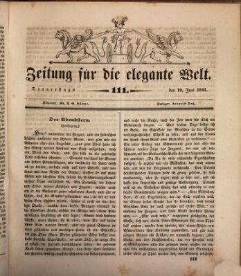 Zeitung für die elegante Welt Donnerstag 10. Juni 1841