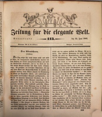 Zeitung für die elegante Welt Samstag 12. Juni 1841