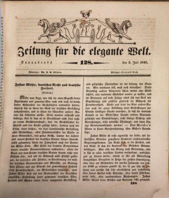 Zeitung für die elegante Welt Samstag 3. Juli 1841