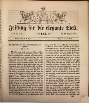 Zeitung für die elegante Welt Dienstag 10. August 1841