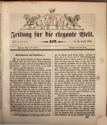 Zeitung für die elegante Welt Freitag 13. August 1841