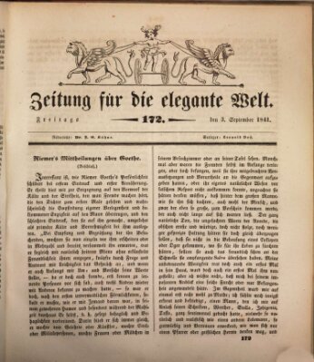 Zeitung für die elegante Welt Freitag 3. September 1841