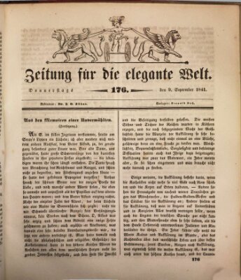 Zeitung für die elegante Welt Donnerstag 9. September 1841
