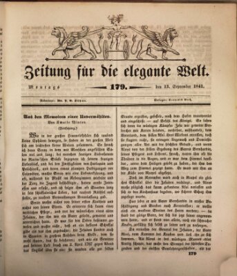 Zeitung für die elegante Welt Montag 13. September 1841