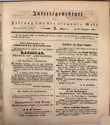 Zeitung für die elegante Welt Samstag 25. September 1841