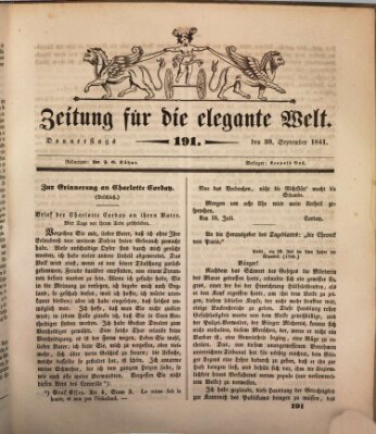 Zeitung für die elegante Welt Donnerstag 30. September 1841