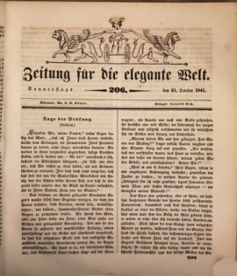 Zeitung für die elegante Welt Donnerstag 21. Oktober 1841