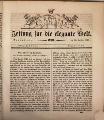 Zeitung für die elegante Welt Samstag 30. Oktober 1841