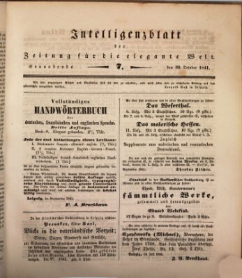 Zeitung für die elegante Welt Samstag 30. Oktober 1841