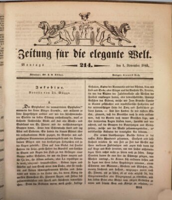 Zeitung für die elegante Welt Montag 1. November 1841