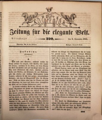 Zeitung für die elegante Welt Dienstag 9. November 1841