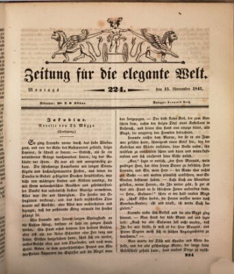 Zeitung für die elegante Welt Montag 15. November 1841