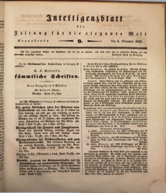 Zeitung für die elegante Welt Samstag 4. Dezember 1841