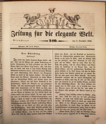 Zeitung für die elegante Welt Dienstag 7. Dezember 1841