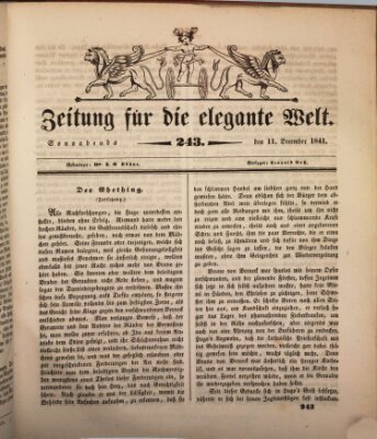 Zeitung für die elegante Welt Samstag 11. Dezember 1841