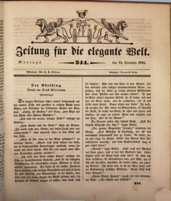 Zeitung für die elegante Welt Montag 13. Dezember 1841