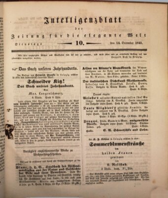 Zeitung für die elegante Welt Dienstag 14. Dezember 1841