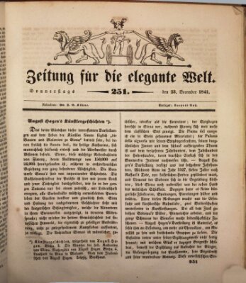 Zeitung für die elegante Welt Donnerstag 23. Dezember 1841