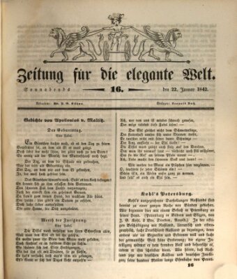 Zeitung für die elegante Welt Samstag 22. Januar 1842