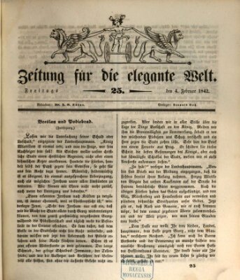 Zeitung für die elegante Welt Freitag 4. Februar 1842