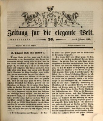 Zeitung für die elegante Welt Samstag 5. Februar 1842