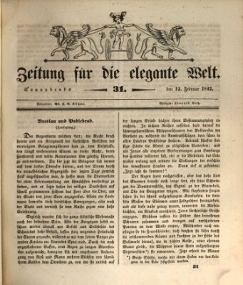 Zeitung für die elegante Welt Samstag 12. Februar 1842