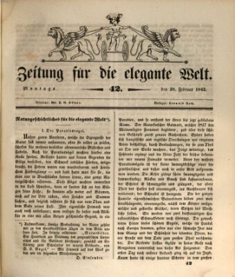 Zeitung für die elegante Welt Montag 28. Februar 1842