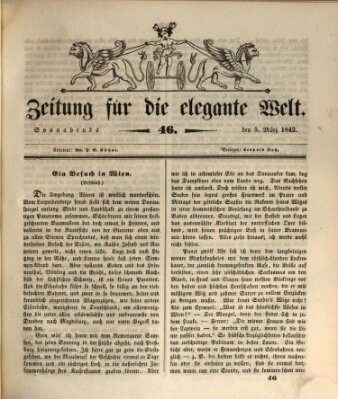 Zeitung für die elegante Welt Samstag 5. März 1842