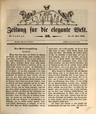 Zeitung für die elegante Welt Dienstag 15. März 1842