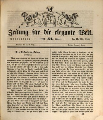 Zeitung für die elegante Welt Donnerstag 17. März 1842