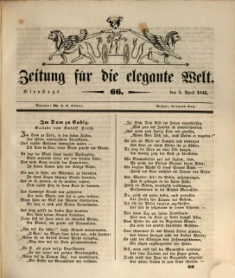 Zeitung für die elegante Welt Dienstag 5. April 1842