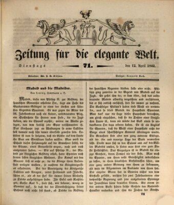 Zeitung für die elegante Welt Dienstag 12. April 1842